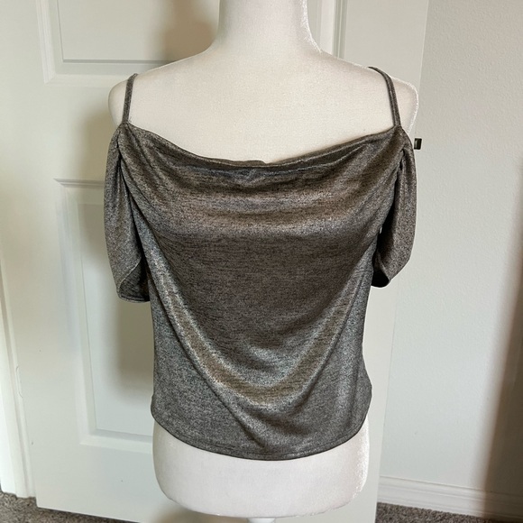 NWT Anthropologie Silver Gray Top Small - Picture 5 of 10